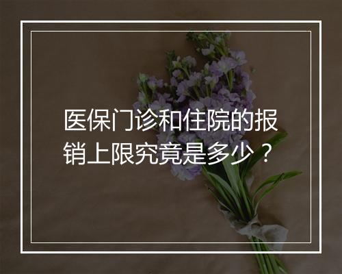 医保门诊和住院的报销上限究竟是多少？