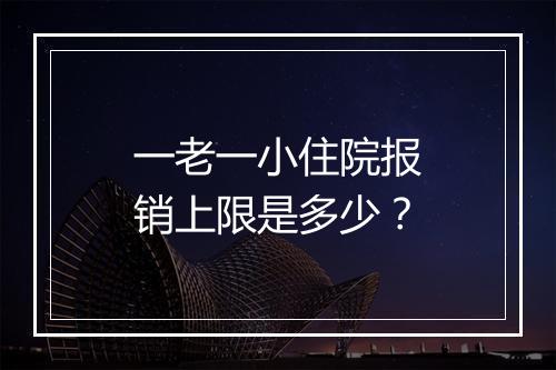 一老一小住院报销上限是多少？