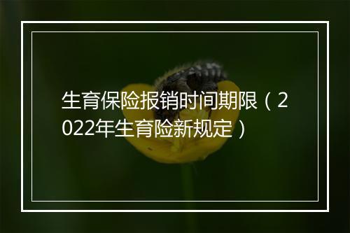 生育保险报销时间期限（2022年生育险新规定）