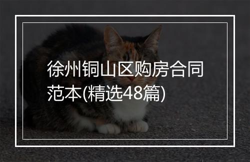 徐州铜山区购房合同范本(精选48篇)