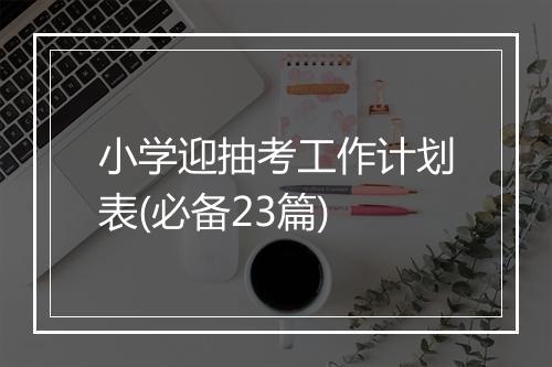 小学迎抽考工作计划表(必备23篇)