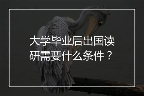 大学毕业后出国读研需要什么条件？