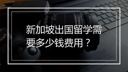 新加坡出国留学需要多少钱费用？