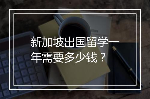 新加坡出国留学一年需要多少钱？