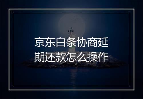 京东白条协商延期还款怎么操作