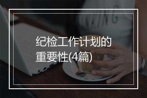 纪检工作计划的重要性(4篇)