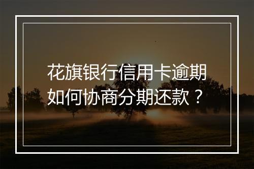花旗银行信用卡逾期如何协商分期还款？