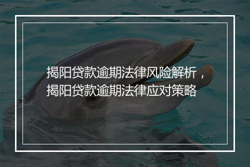 揭阳贷款逾期法律风险解析，揭阳贷款逾期法律应对策略