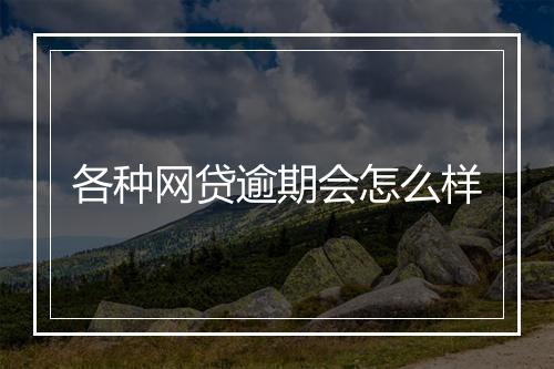 各种网贷逾期会怎么样