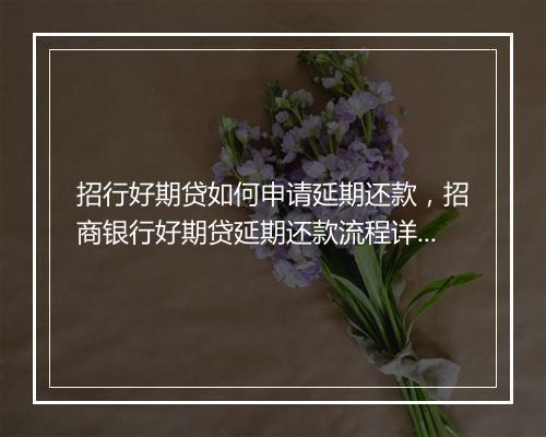 招行好期贷如何申请延期还款，招商银行好期贷延期还款流程详解