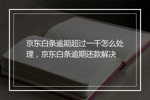 京东白条逾期超过一千怎么处理，京东白条逾期还款解决