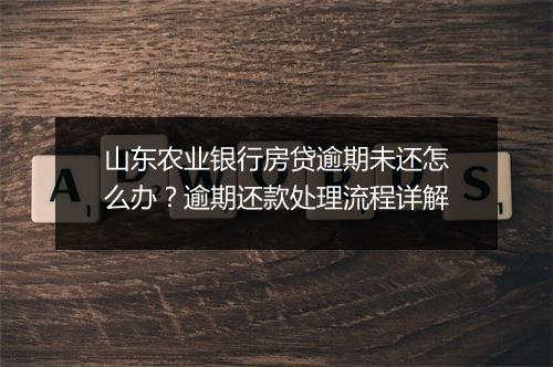 山东农业银行房贷逾期未还怎么办？逾期还款处理流程详解