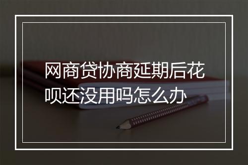 网商贷协商延期后花呗还没用吗怎么办