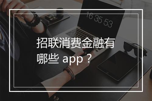 招联消费金融有哪些 app？