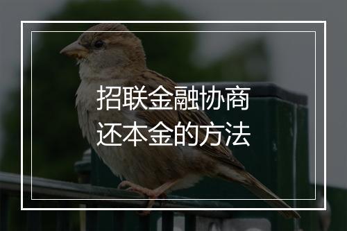 招联金融协商还本金的方法
