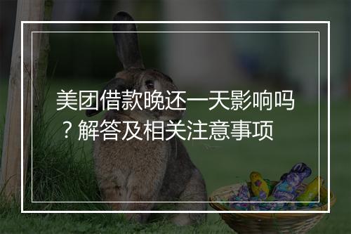 美团借款晚还一天影响吗？解答及相关注意事项