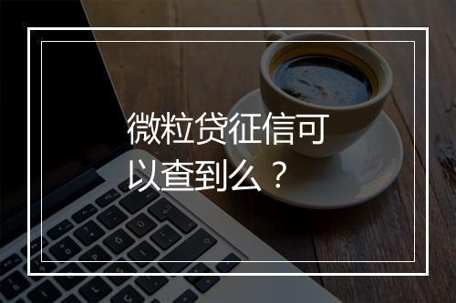 微粒贷征信可以查到么？