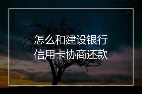 怎么和建设银行信用卡协商还款