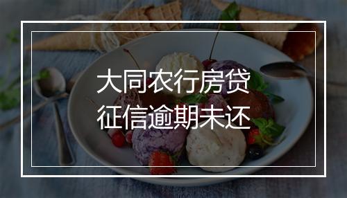 大同农行房贷征信逾期未还