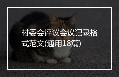 村委会评议会议记录格式范文(通用18篇)