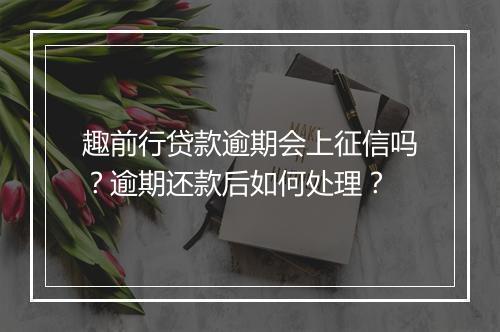 趣前行贷款逾期会上征信吗？逾期还款后如何处理？
