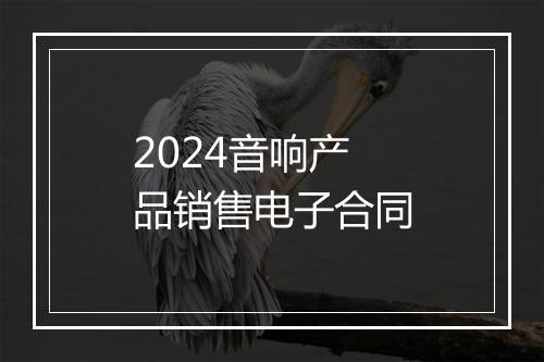 2024音响产品销售电子合同