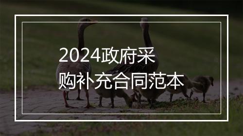 2024政府采购补充合同范本