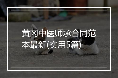 黄冈中医师承合同范本最新(实用5篇)