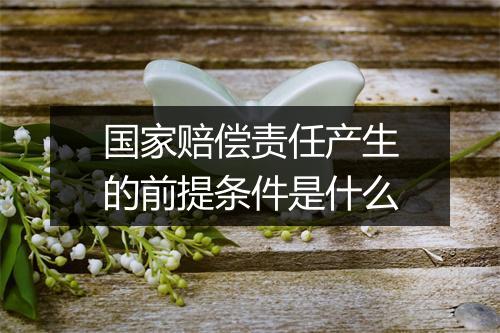 国家赔偿责任产生的前提条件是什么