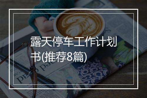 露天停车工作计划书(推荐8篇)