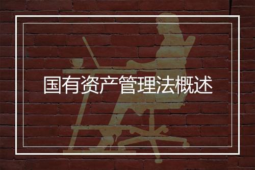国有资产管理法概述
