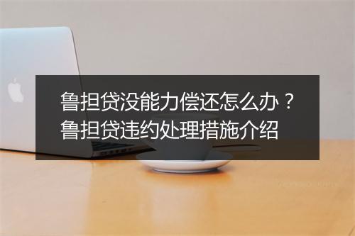 鲁担贷没能力偿还怎么办？鲁担贷违约处理措施介绍