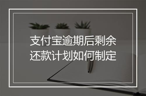 支付宝逾期后剩余还款计划如何制定