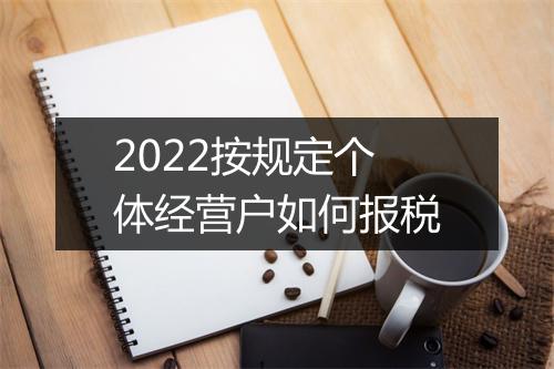 2022按规定个体经营户如何报税