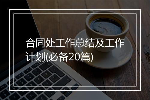 合同处工作总结及工作计划(必备20篇)