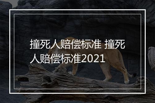 撞死人赔偿标准 撞死人赔偿标准2021