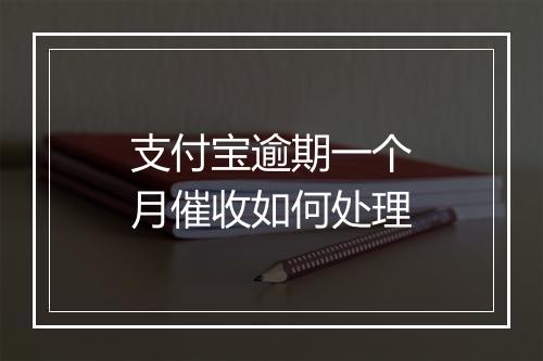 支付宝逾期一个月催收如何处理