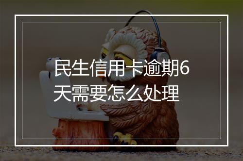 民生信用卡逾期6天需要怎么处理