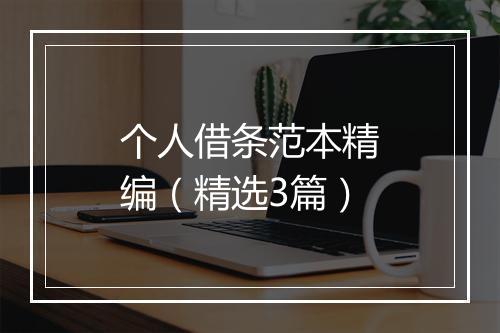 个人借条范本精编（精选3篇）