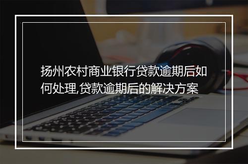 扬州农村商业银行贷款逾期后如何处理,贷款逾期后的解决方案