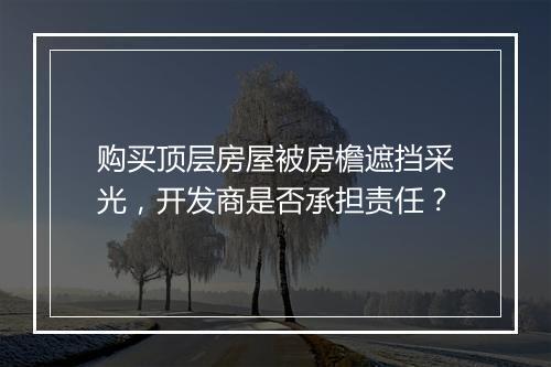 购买顶层房屋被房檐遮挡采光，开发商是否承担责任？