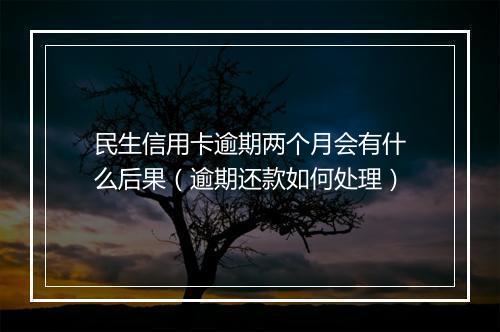 民生信用卡逾期两个月会有什么后果（逾期还款如何处理）