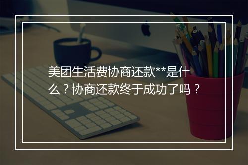 美团生活费协商还款**是什么？协商还款终于成功了吗？