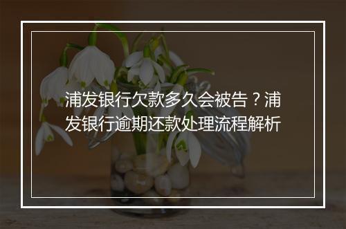 浦发银行欠款多久会被告？浦发银行逾期还款处理流程解析