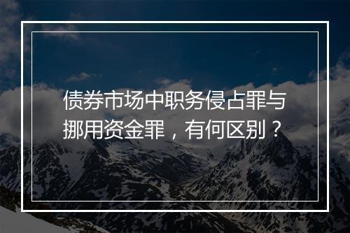 债券市场中职务侵占罪与挪用资金罪，有何区别？