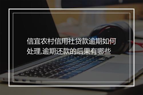 信宜农村信用社贷款逾期如何处理,逾期还款的后果有哪些