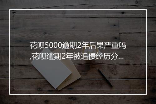 花呗5000逾期2年后果严重吗,花呗逾期2年被追债经历分享