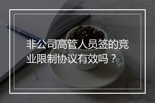 非公司高管人员签的竞业限制协议有效吗？