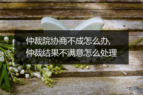 仲裁院协商不成怎么办,仲裁结果不满意怎么处理