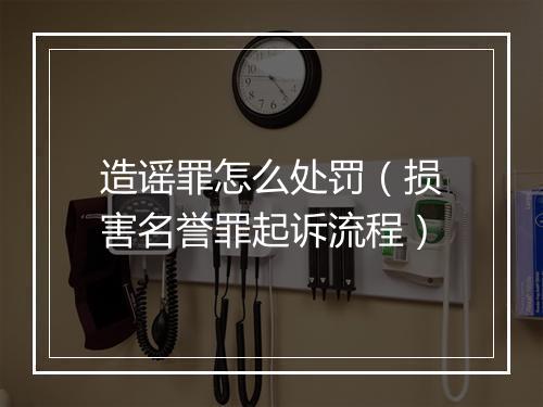 造谣罪怎么处罚（损害名誉罪起诉流程）